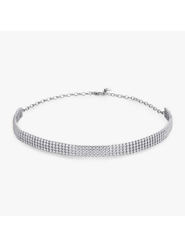Acquista ora collana choker fili di zirconi su elefantebianco.jewelry