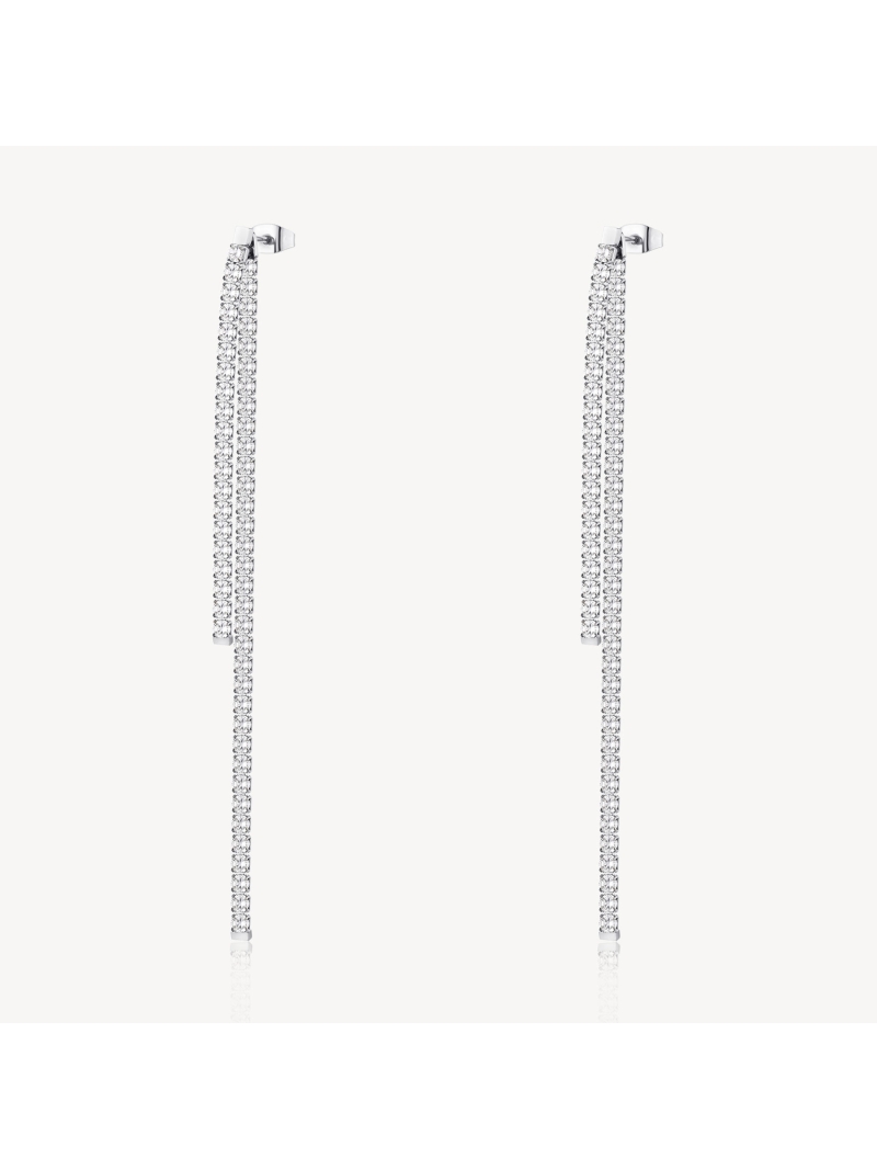 Acquista ora orecchini doppio  filo zirconi a scalare su elefantebianco.jewelry