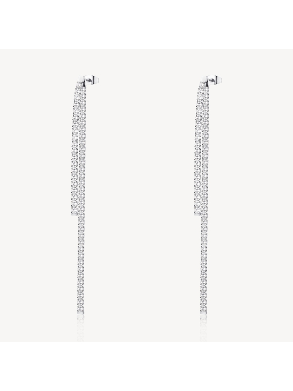 Acquista ora orecchini doppio  filo zirconi a scalare su elefantebianco.jewelry