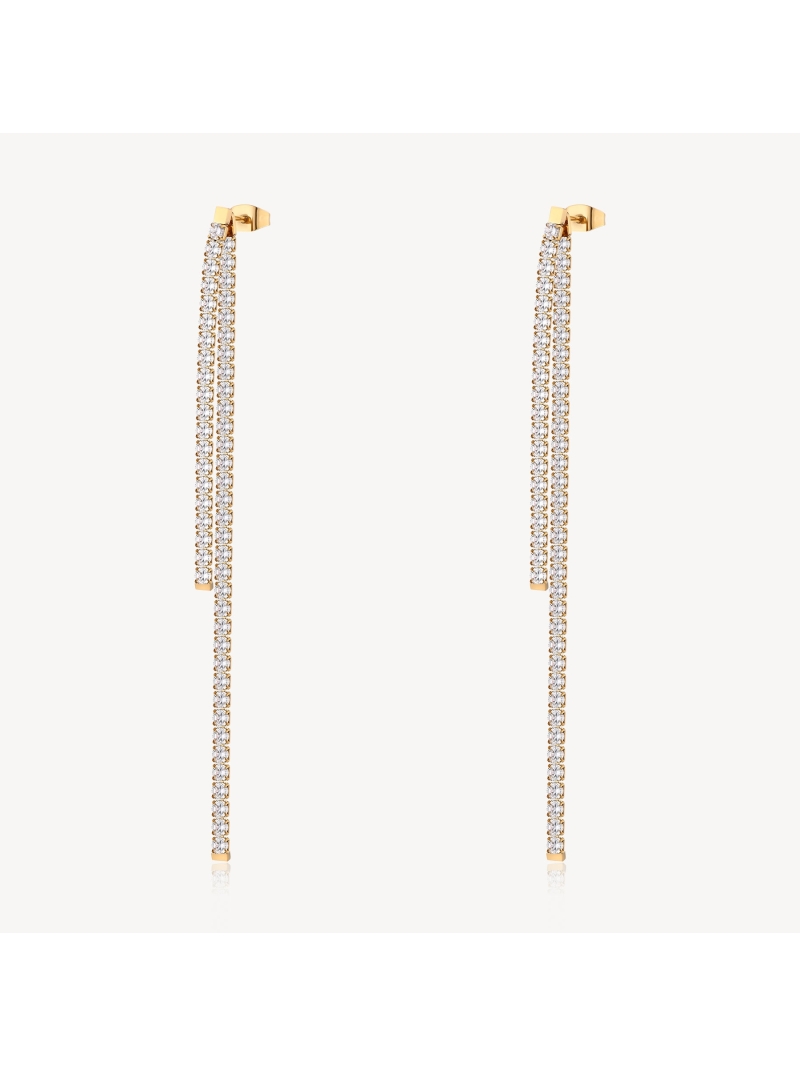 Acquista ora orecchini doppio  filo zirconi a scalare su elefantebianco.jewelry