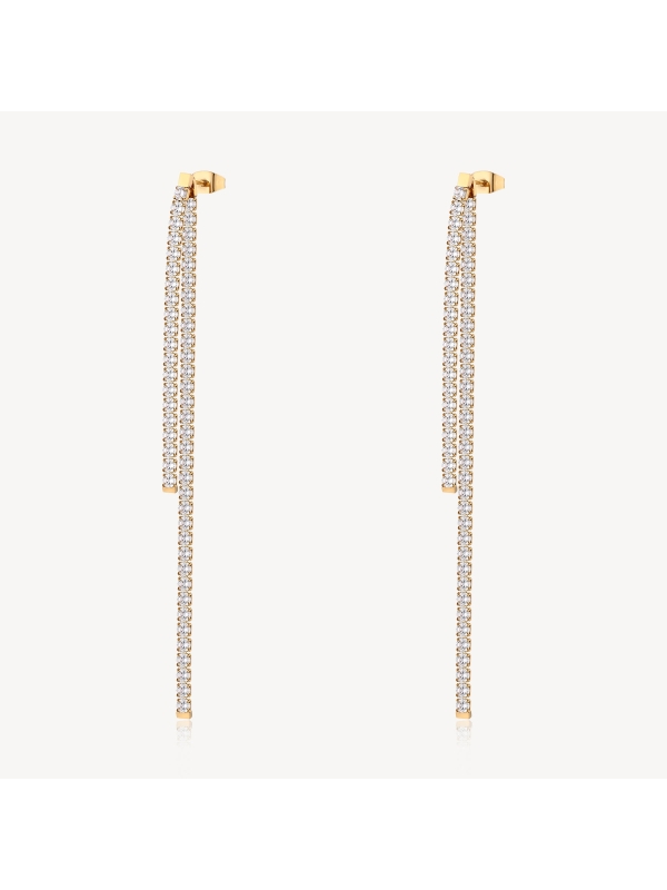 Acquista ora orecchini doppio  filo zirconi a scalare su elefantebianco.jewelry