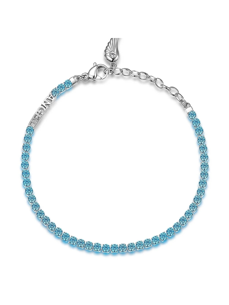 Acquista ora bracciale tennis angel azzurro con ala su elefantebianco.jewelry
