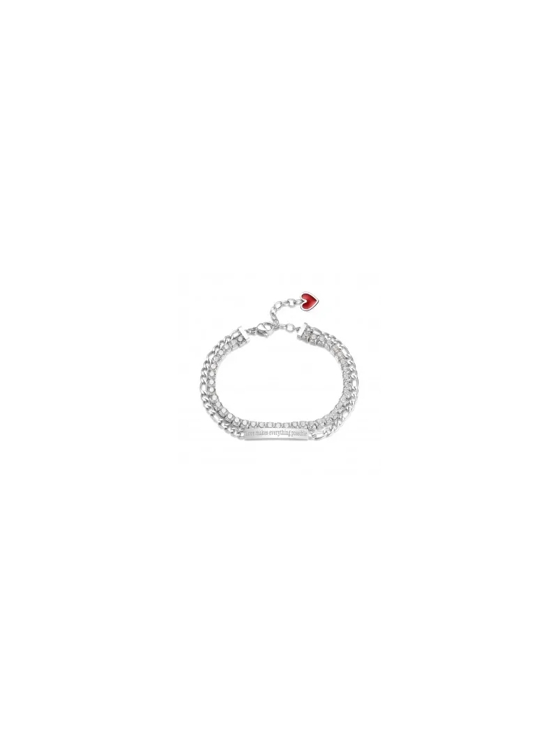 Acquista ora bracciale doppio filo love makes everything possible con cuore su elefantebianco.jewelry