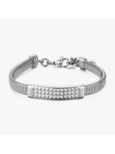 Acquista ora bracciale snake con targa martellata grande su elefantebianco.jewelry