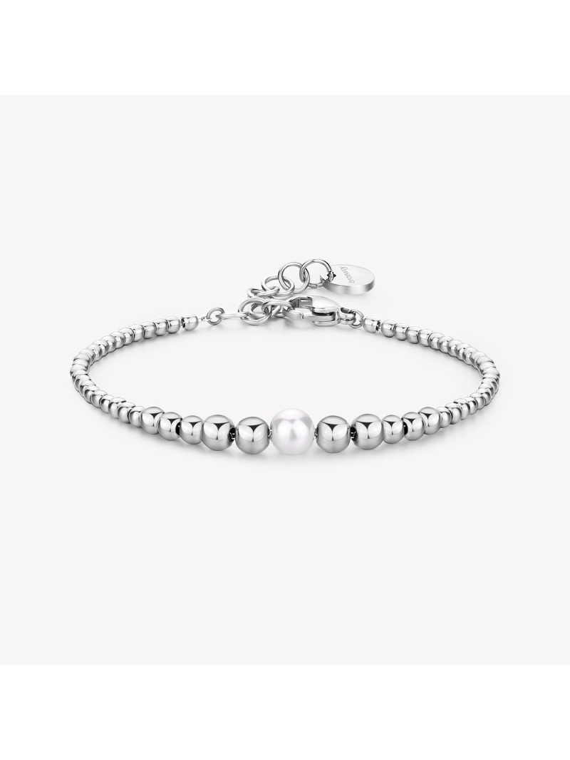 Acquista ora bracciale pallinato a scalare con perla centrale su elefantebianco.jewelry