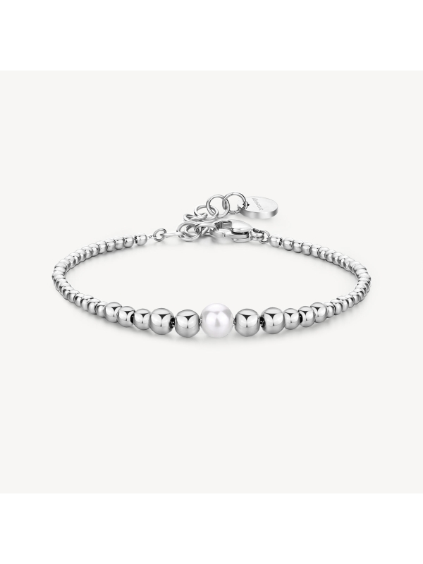 Acquista ora bracciale pallinato a scalare con perla centrale su elefantebianco.jewelry