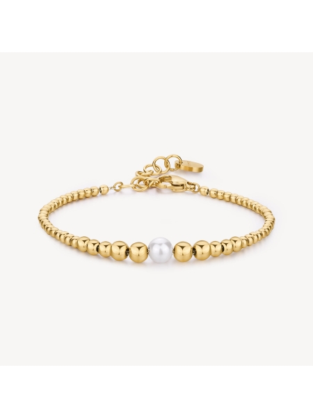 Acquista ora bracciale pallinato a scalare con perla centrale su elefantebianco.jewelry 2