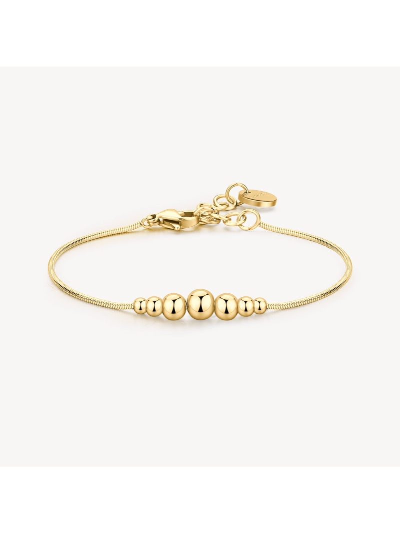 Acquista ora bracciale con pallini a scalare centrali su elefantebianco.jewelry