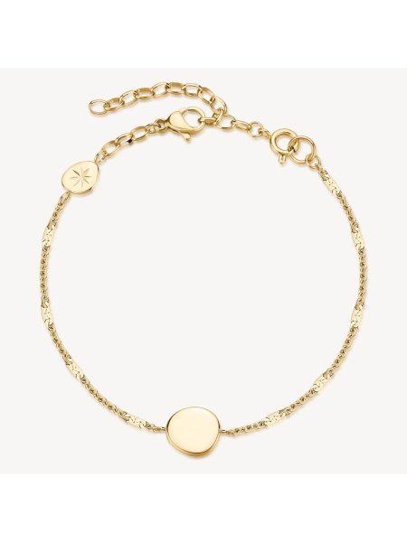 Acquista ora bracciale con piastrina tonda su elefantebianco.jewelry
