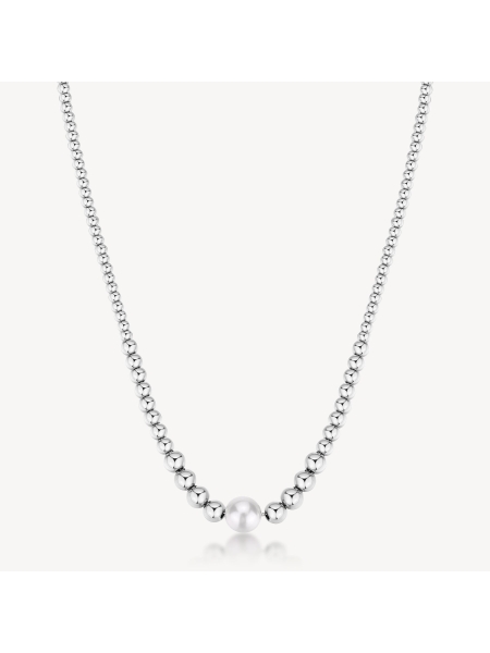 Acquista ora collana pallinata a scalare con perla centrale su elefantebianco.jewelry