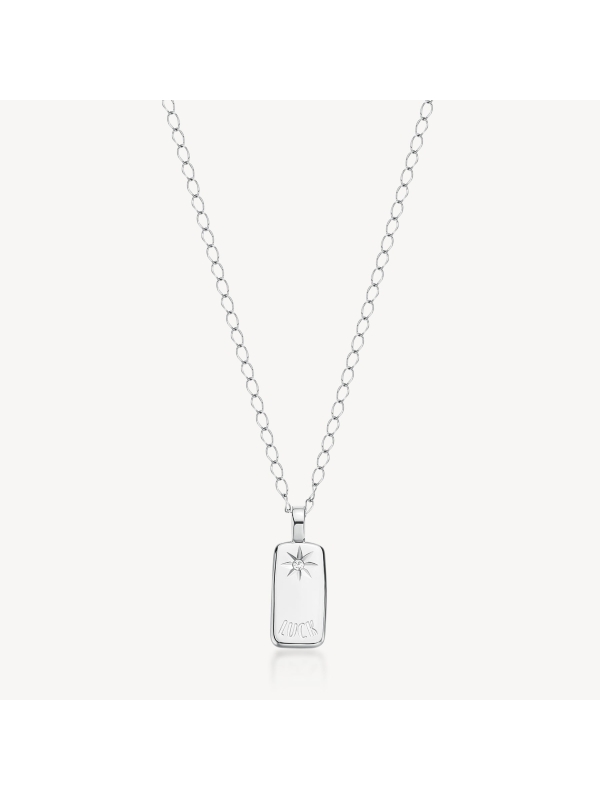 Acquista ora collana con targa luck su elefantebianco.jewelry