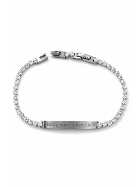 Acquista ora Bracciale tennis bianco  con incisione omaggio su elefantebianco.jewelry
