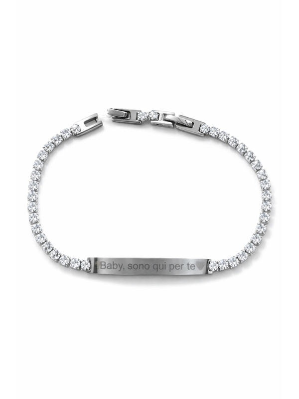 Acquista ora Bracciale tennis bianco  con incisione omaggio su elefantebianco.jewelry