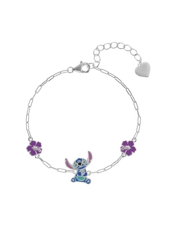 Acquista ora bracciale stitch con due fiori disney su elefantebianco.jewelry