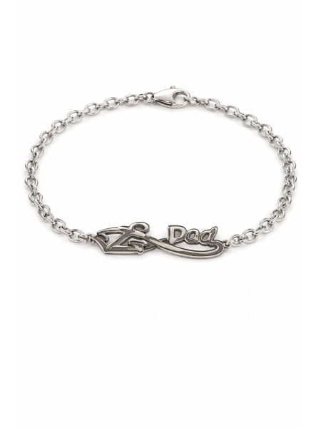 Acquista ora àbracciale infinito con ancora e scritta papà su elefantebianco.jewelry