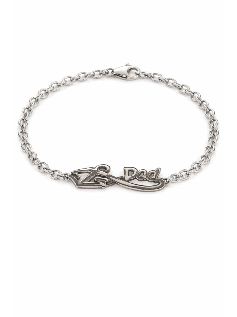 Acquista ora àbracciale infinito con ancora e scritta papà su elefantebianco.jewelry