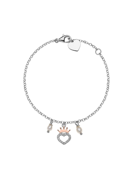 Acquista ora braccialetto cuore con corona e perle disney su elefantebianco.jewelry
