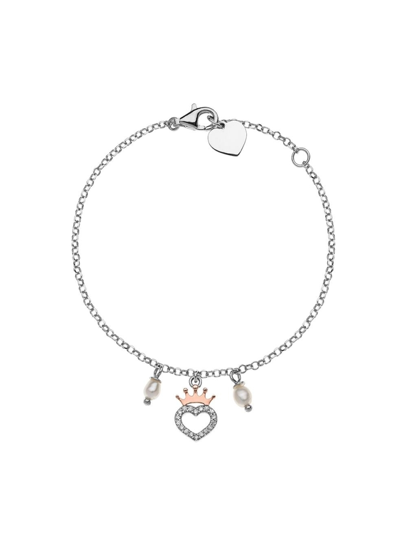 Acquista ora braccialetto cuore con corona e perle disney su elefantebianco.jewelry