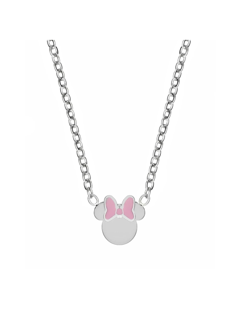 Acquista ora collana minnie fiocco rosa smaltato disney su elefantebianco.jewelry