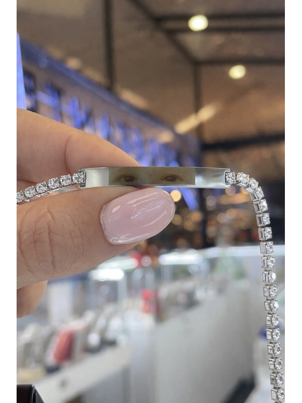 Acquista ora Bracciale tennis bianco  con incisione omaggio su elefantebianco.jewelry