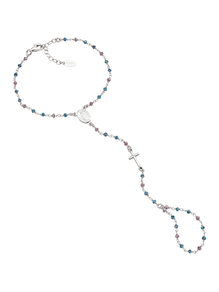 Acquista ora baciamano rosario cristalli blu e viola su elefantebianco.jewelry
