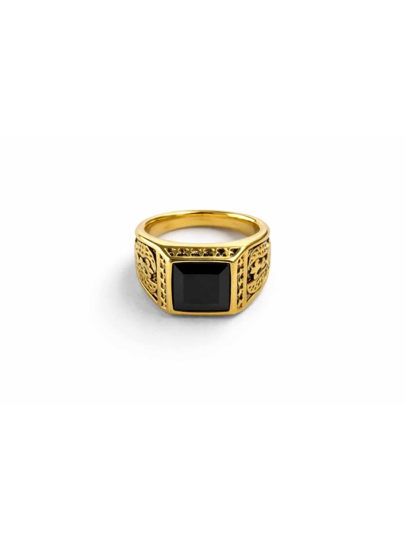 Acquista ora anello pietra nera gold su elefantebianco.jewelry