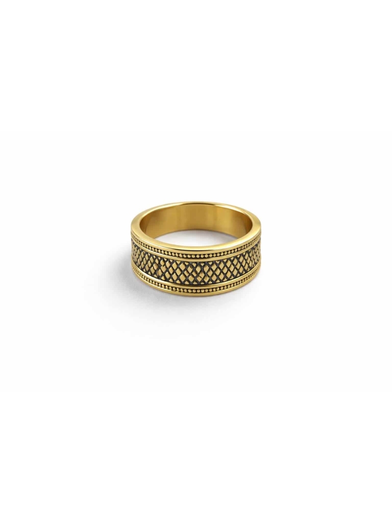 Acquista ora anello fascia puntinato gold su elefantebianco.jewelry