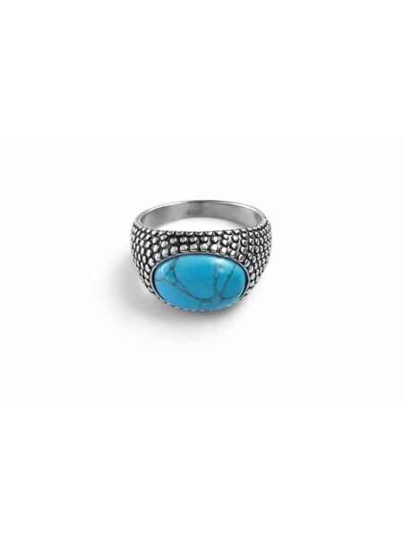 Acquista ora anello pietra turchese effetto marmo su elefantebianco.jewelry