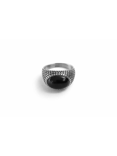 Acquista ora anello puntinato pietra nera su elefantebianco.jewelry