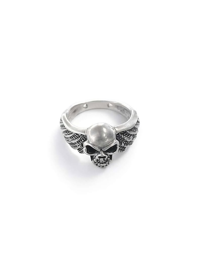 Acquista ora anello teschio e ali su elefantebianco.jewelry
