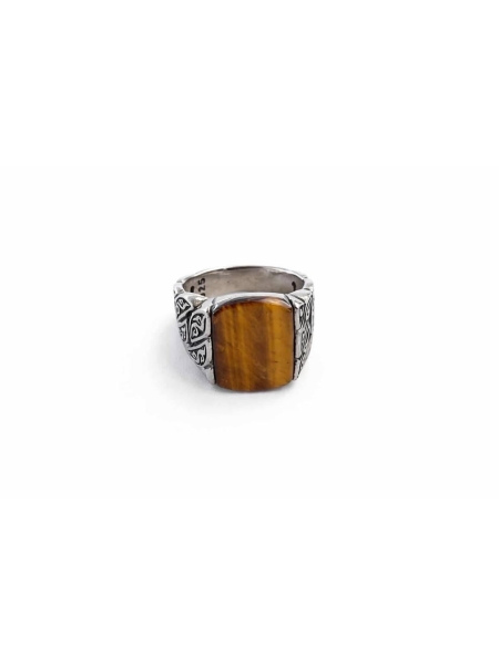 Acquista ora anello chevalier pietra marrone su elefantebianco.jewelry