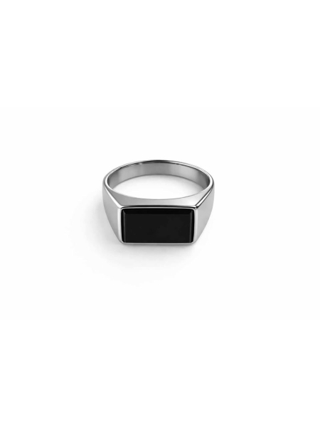 Acquista ora anello rettangolare pietra nera su elefantebianco.jewelry