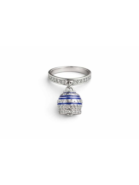 Acquista ora anello campanella capri giro zirconi blu e argento su elefantebianco.jewelry
