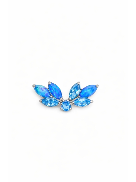 Acquista ora piercing ali di petali aurora boreale blu su elefantebianco.jewelry