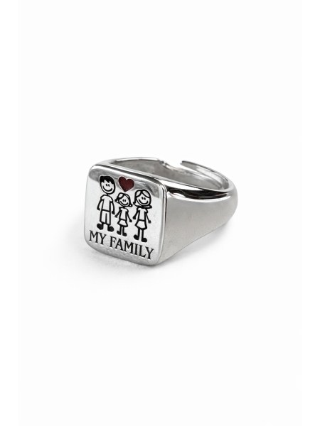 Acquista ora anello chavalier quadrato famiglia su elefantebianco.jewelry