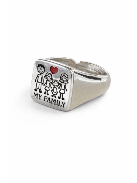 Acquista ora anello chavalier quadrato famiglia su elefantebianco.jewelry