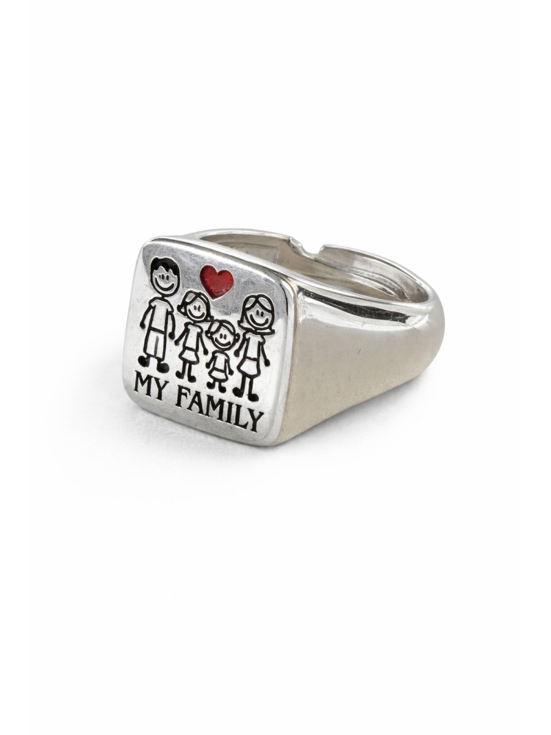 Acquista ora anello chavalier quadrato famiglia su elefantebianco.jewelry