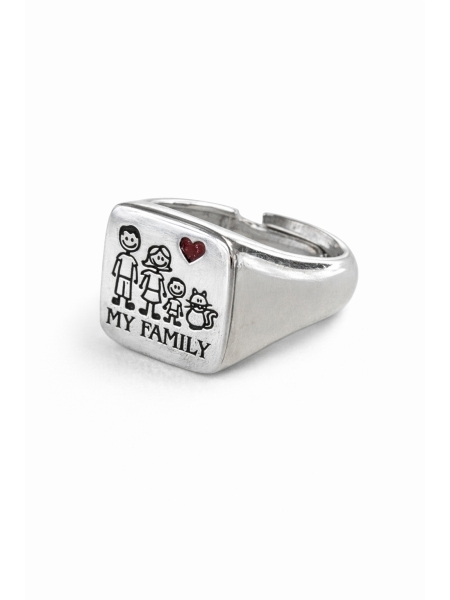 Acquista ora anello chavalier quadrato famiglia su elefantebianco.jewelry