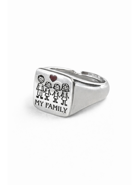 Acquista ora anello chavalier quadrato famiglia su elefantebianco.jewelry