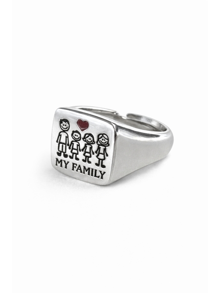 Acquista ora anello chavalier quadrato famiglia su elefantebianco.jewelry