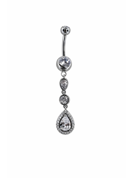 Acquista ora ombelico zirconi con goccia pendente su elefantebianco.jewelry
