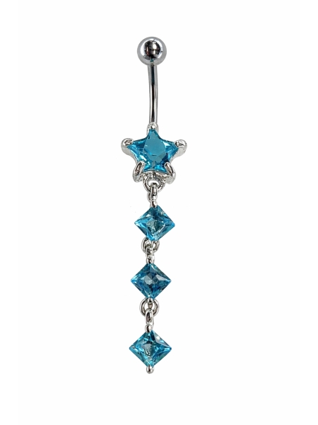 Acquista ora ombelico stelle con punti luce acquamarina pendenti su elefantebianco.jewelry