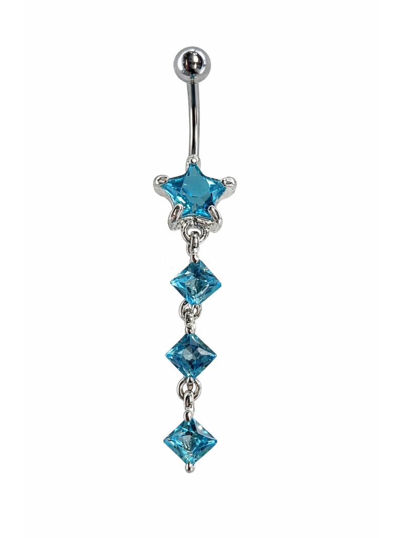 Acquista ora ombelico stelle con punti luce acquamarina pendenti su elefantebianco.jewelry
