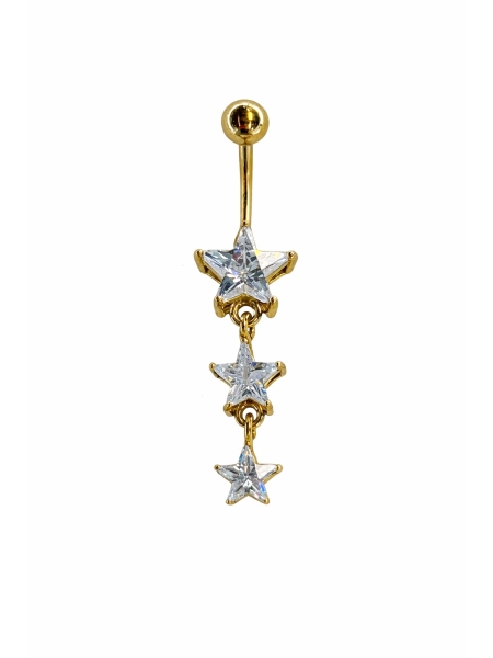 Acquista ora ombelico tre stelle pendenti gold su elefantebianco.jewelry