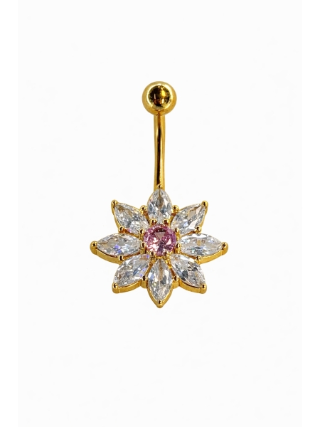 Acquista ora ombelico fiore punto luce rosa su elefantebianco.jewelry