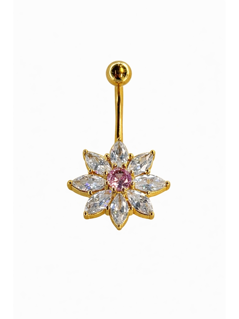 Acquista ora ombelico fiore punto luce rosa su elefantebianco.jewelry