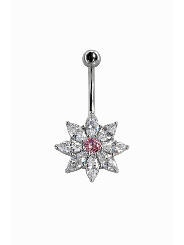 Acquista ora ombelico fiore punto luce rosa su elefantebianco.jewelry