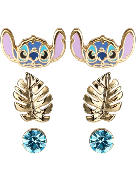 Acquista ora set 3 orecchini stitch disney su elefantebianco.jewelry