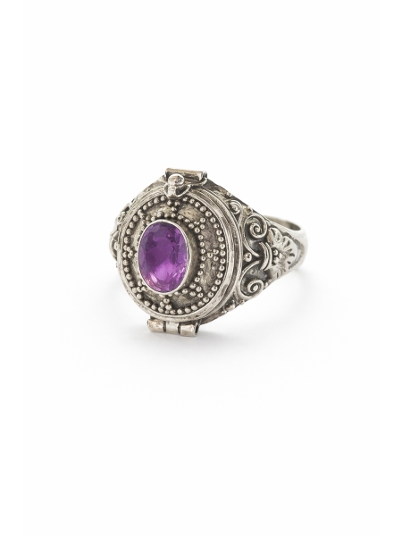 Acquista ora anello scrigno vintage viola su elefantebianco.jewelry
