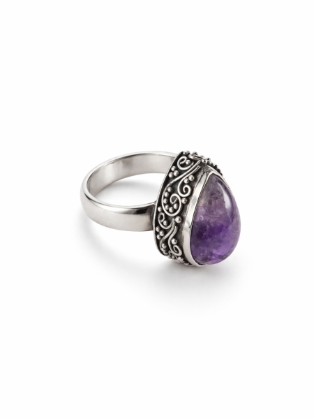 Acquista ora anello goccia viola con venature su elefantebianco.jewelry 2